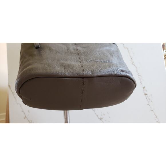 VTG Great American Purse Leather Works Crossbody Gray Pebbled Multi Pocket Bag - Picture 6 of 10